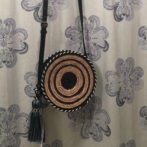 Rebecca Minkoff straw circle crossbody bag